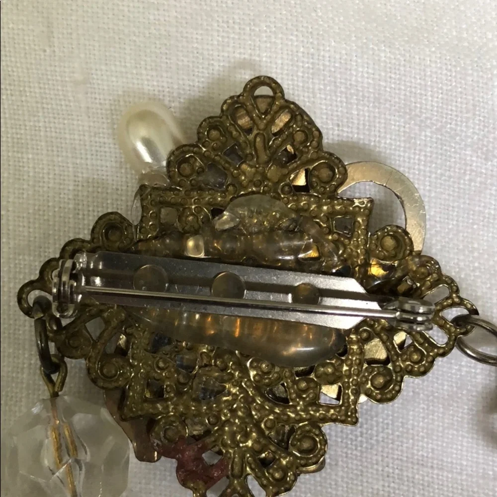 Vintage Handmade Collage Brooch
